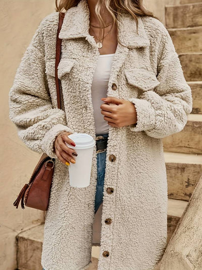 Manteau oversize en sherpa pour femme