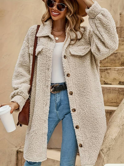 Manteau oversize en sherpa pour femme