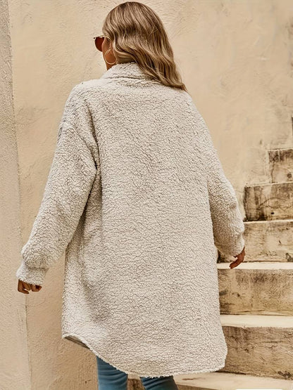 Manteau oversize en sherpa pour femme