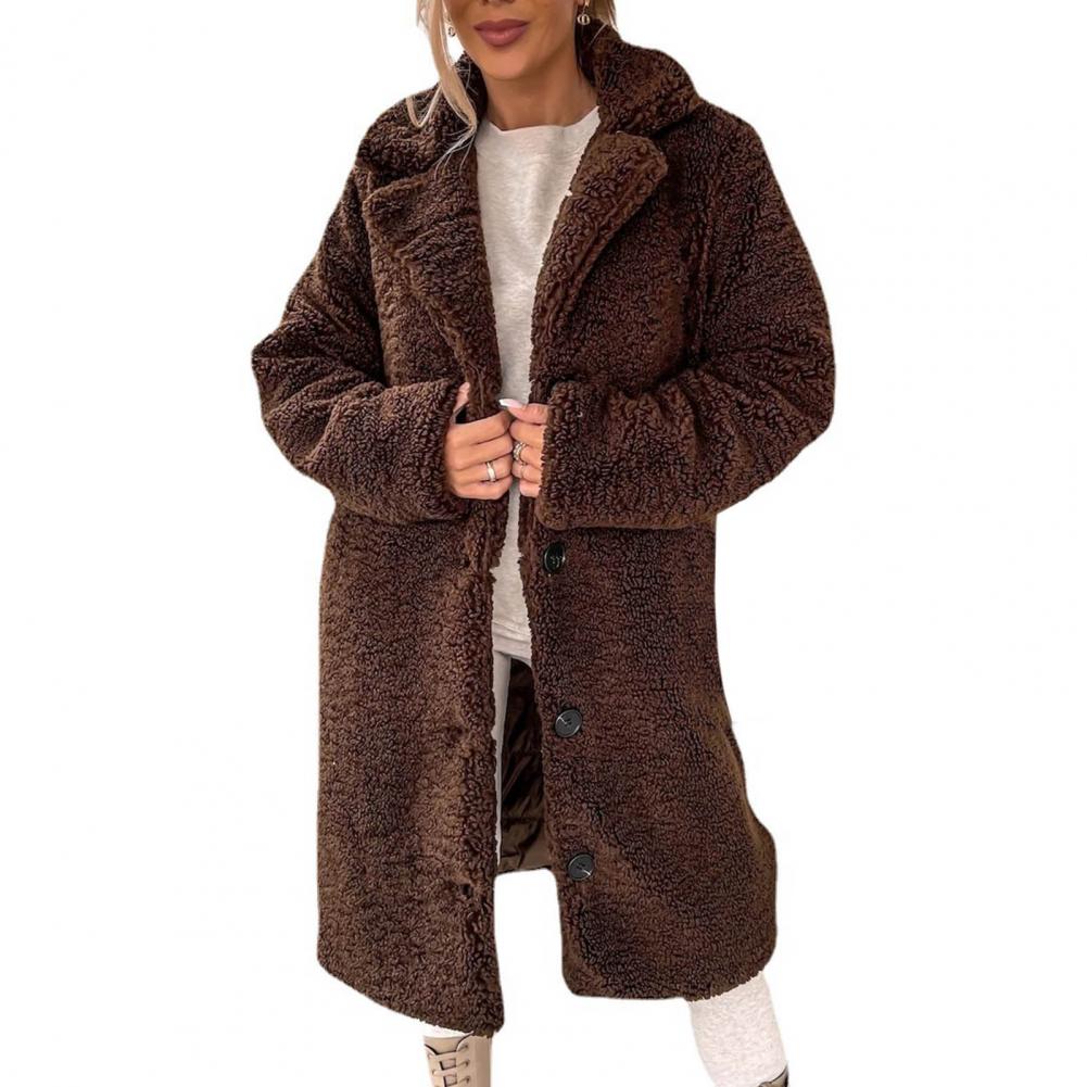 Manteau teddy long d’hiver pour femme
