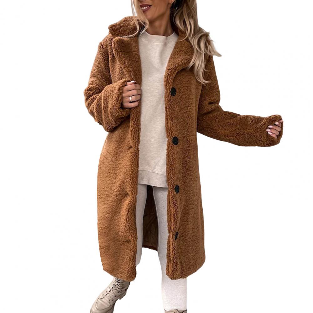 Manteau teddy long d’hiver pour femme