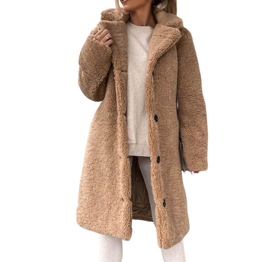 Manteau teddy long d’hiver pour femme