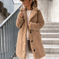Manteau teddy long oversize pour femme