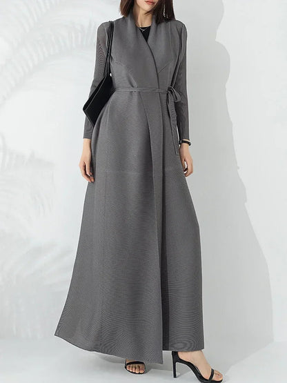 Manteau trapèze ceinturé pour femme