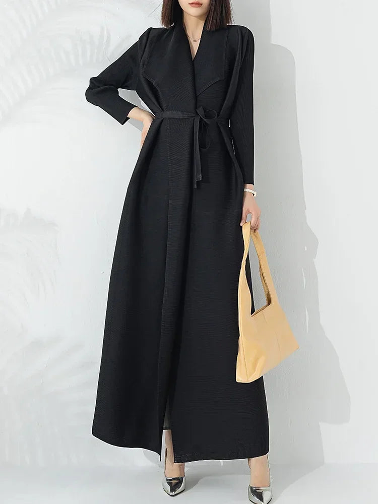Manteau trapèze ceinturé pour femme