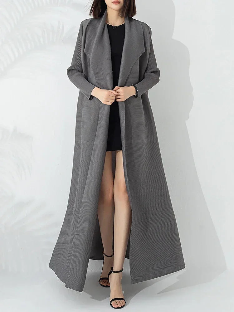Manteau trapèze ceinturé pour femme