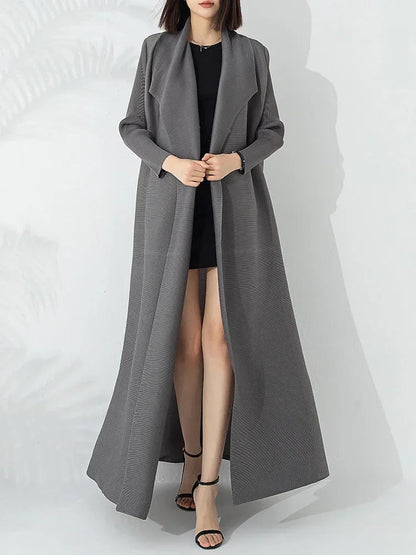Manteau trapèze ceinturé pour femme