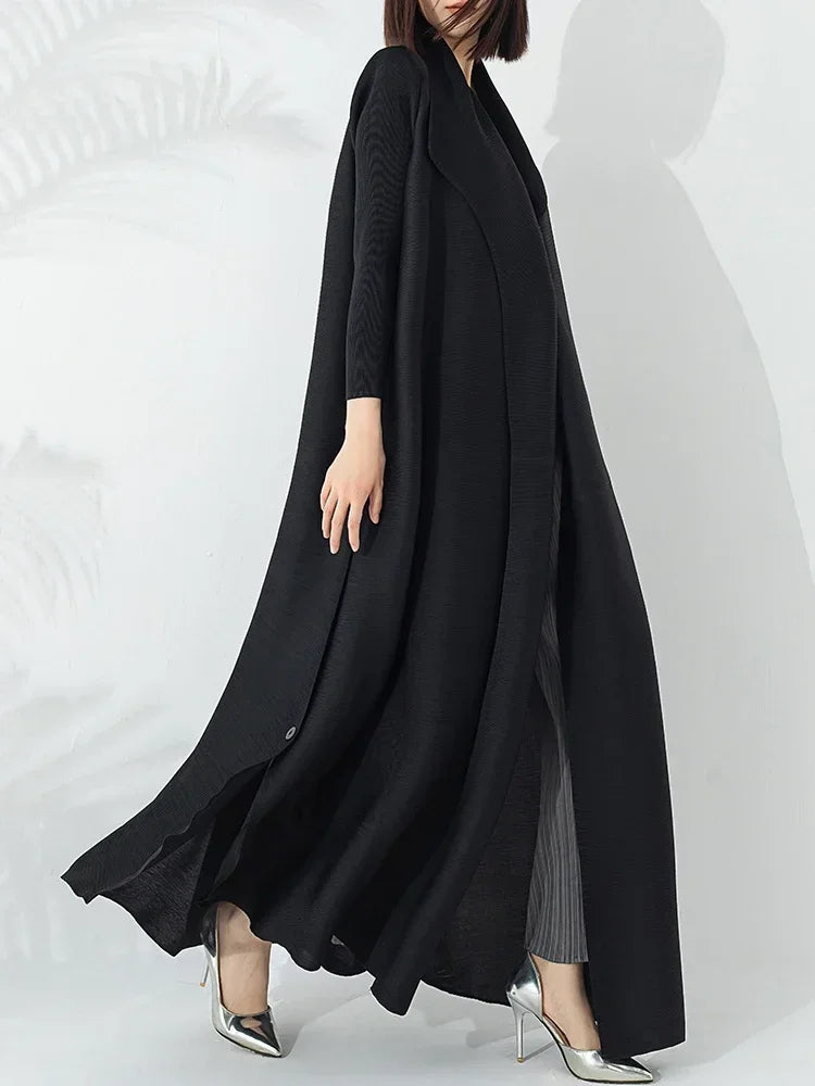 Manteau trapèze ceinturé pour femme