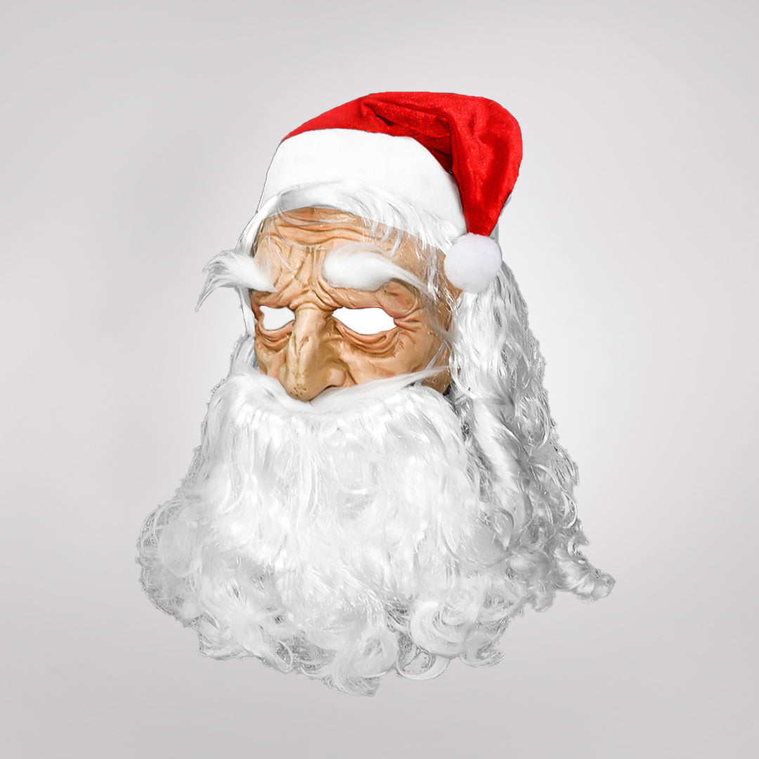 Masque de Père Noël réaliste couvrant le visage, le cou et la poitrine