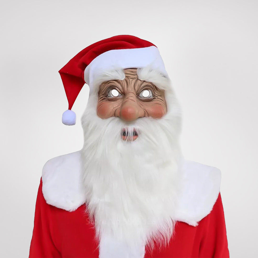 Masque de Père Noël réaliste couvrant le visage, le cou et la poitrine