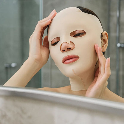 Masque lifting anti-rides pour le visage – compression réutilisable – ajustement ergonomique et doux – raffermissant et tenseur pendant la nuit pour peau mature