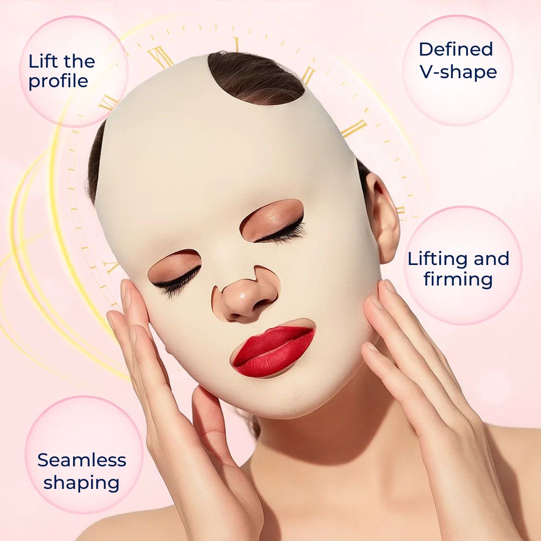 Masque lifting anti-rides pour le visage – compression réutilisable – ajustement ergonomique et doux – raffermissant et tenseur pendant la nuit pour peau mature