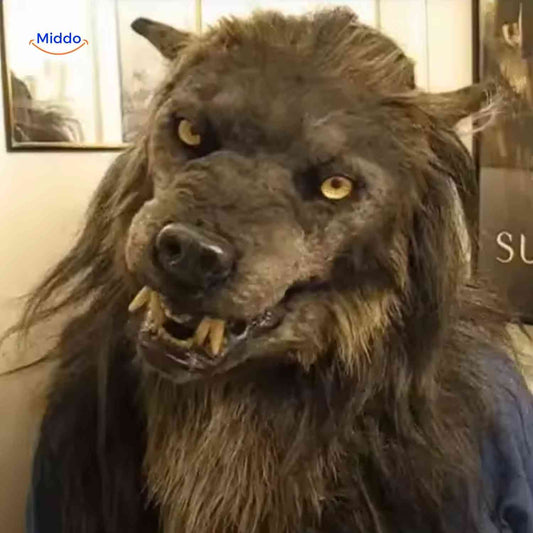 Masque | tête de loup en latex, phosphorescent et idéal pour Halloween