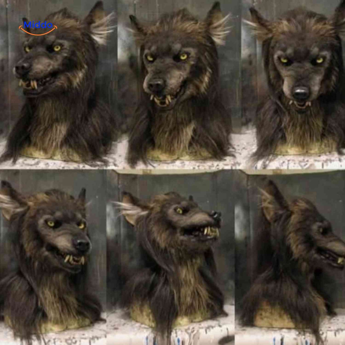 Masque | tête de loup en latex, phosphorescent et idéal pour Halloween