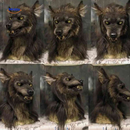 Masque | tête de loup en latex, phosphorescent et idéal pour Halloween