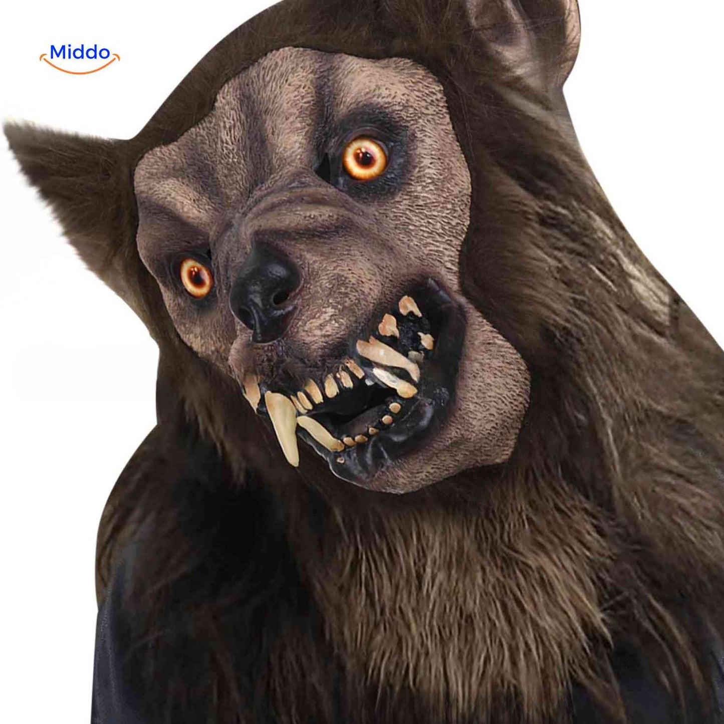 Masque | tête de loup en latex, phosphorescent et idéal pour Halloween