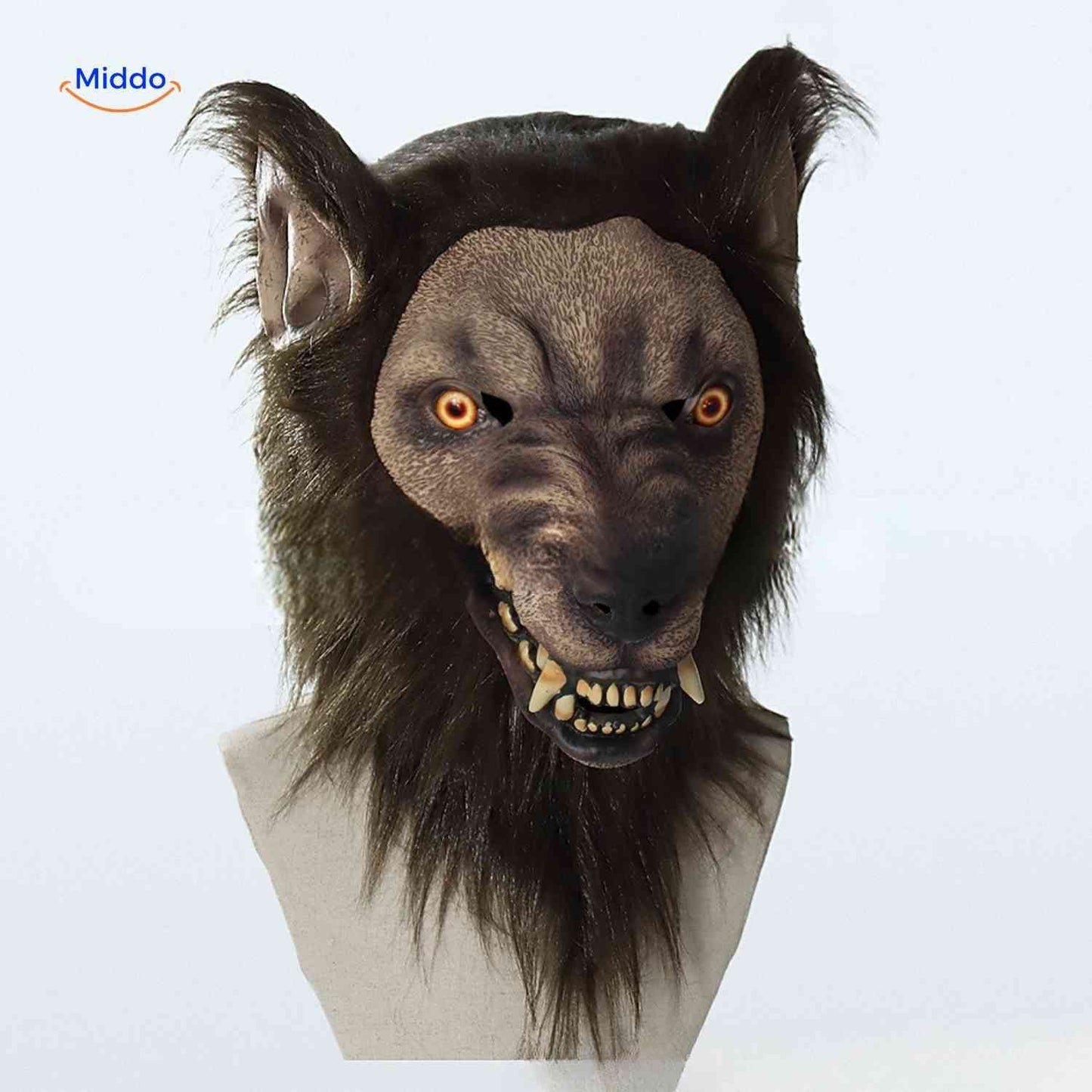 Masque | tête de loup en latex, phosphorescent et idéal pour Halloween