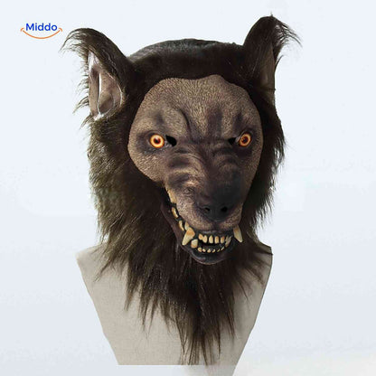 Masque | tête de loup en latex, phosphorescent et idéal pour Halloween