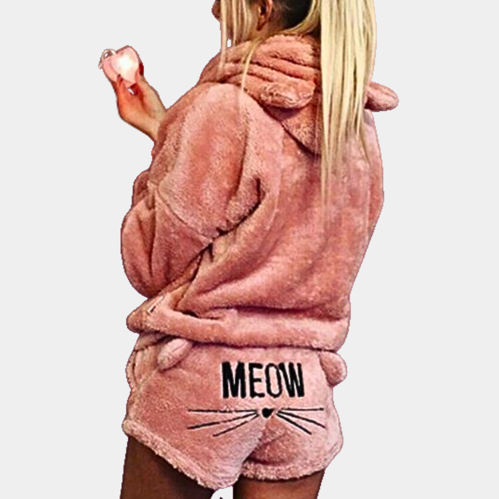 Meow - ensemble pyjama d’intérieur en polaire ultra confortable à motif chat