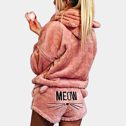Meow - ensemble pyjama d’intérieur en polaire ultra confortable à motif chat