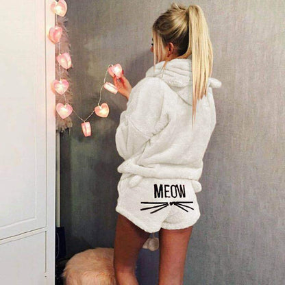 Meow - ensemble pyjama d’intérieur en polaire ultra confortable à motif chat
