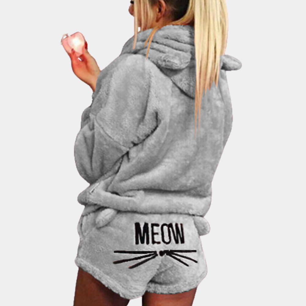 Meow - ensemble pyjama d’intérieur en polaire ultra confortable à motif chat