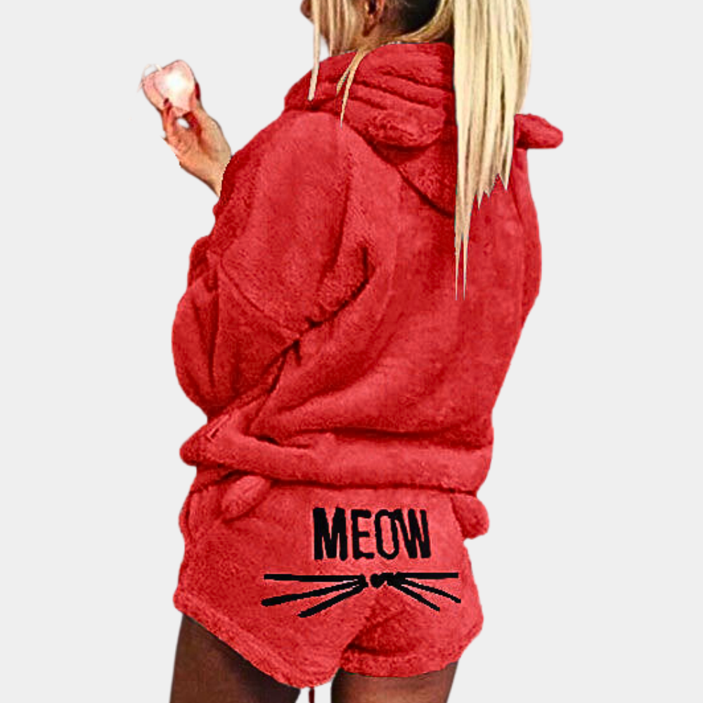 Meow - ensemble pyjama d’intérieur en polaire ultra confortable à motif chat