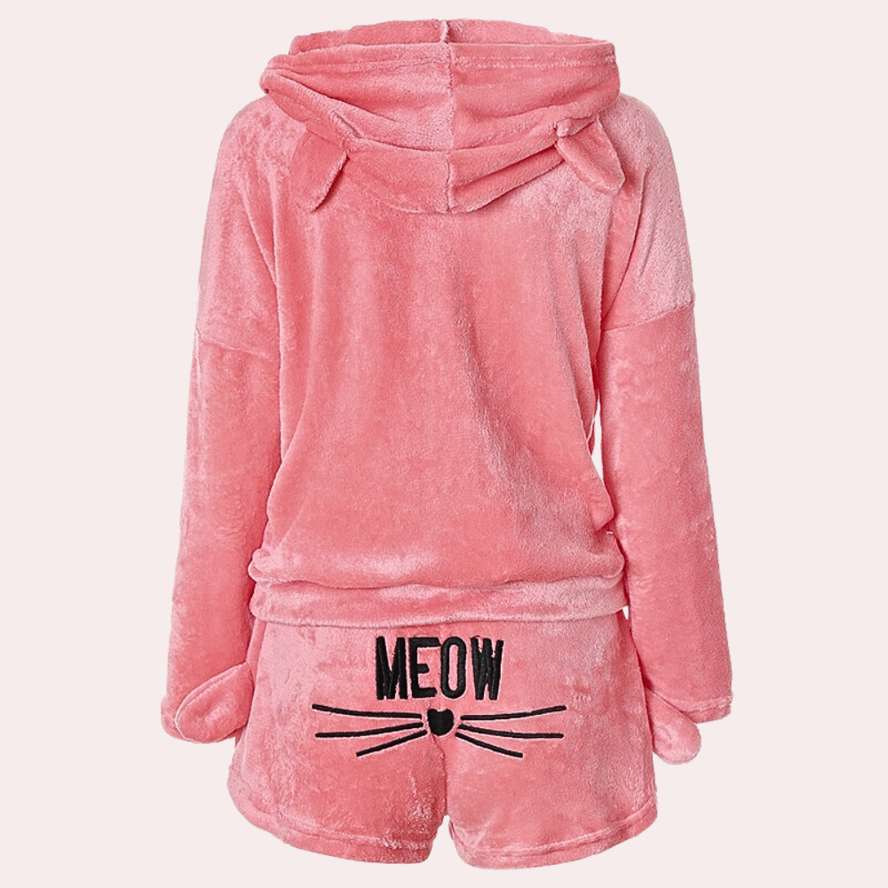 Meow - ensemble pyjama d’intérieur en polaire ultra confortable à motif chat