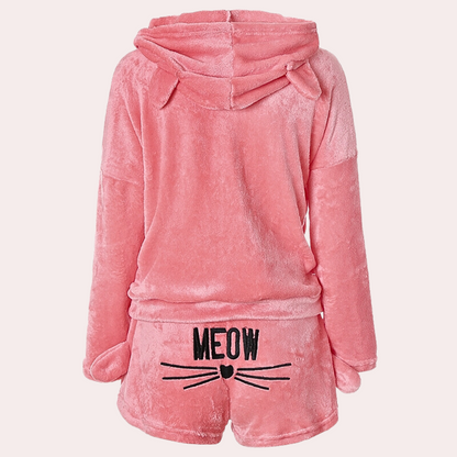 Meow - ensemble pyjama d’intérieur en polaire ultra confortable à motif chat