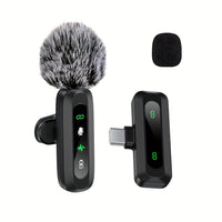 Micro-cravate sans fil USB-C pour podcasts et vlogs – format compact avec bonnette anti-vent intégrée