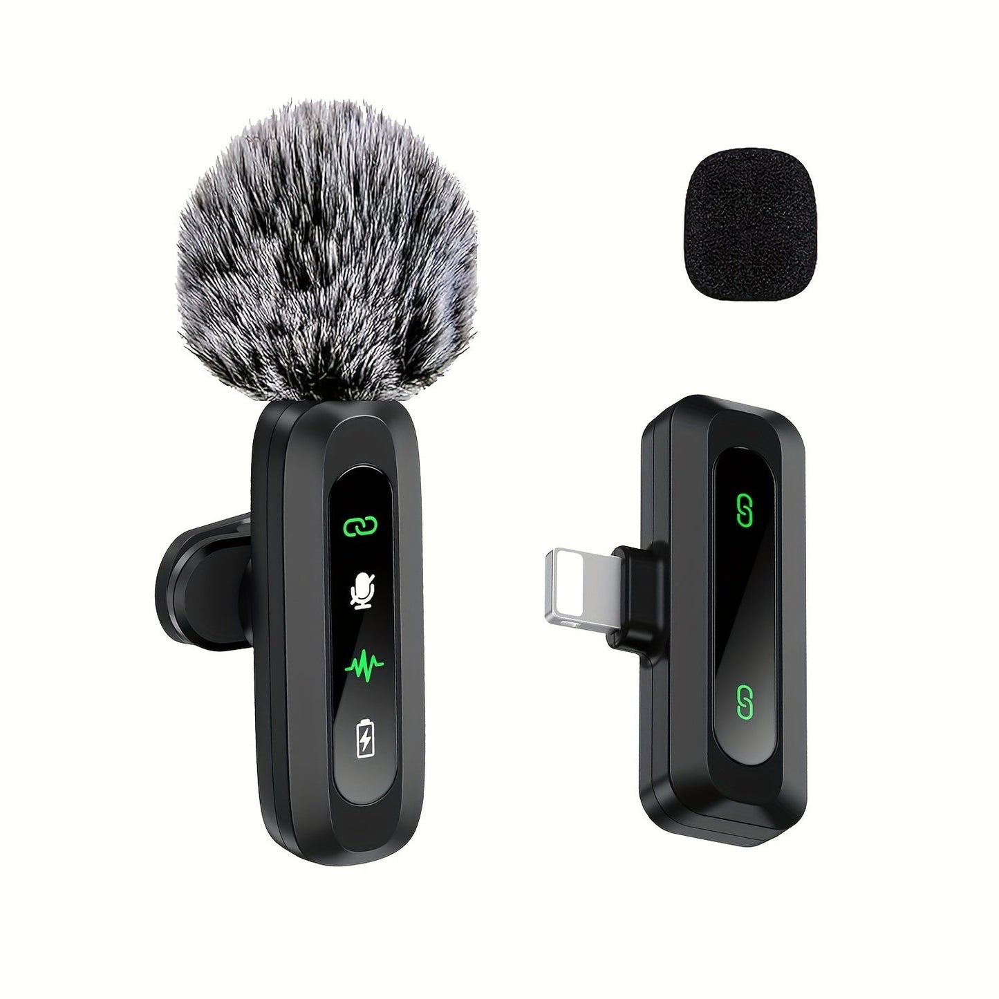 Micro-cravate sans fil USB-C pour podcasts et vlogs – format compact avec bonnette anti-vent intégrée