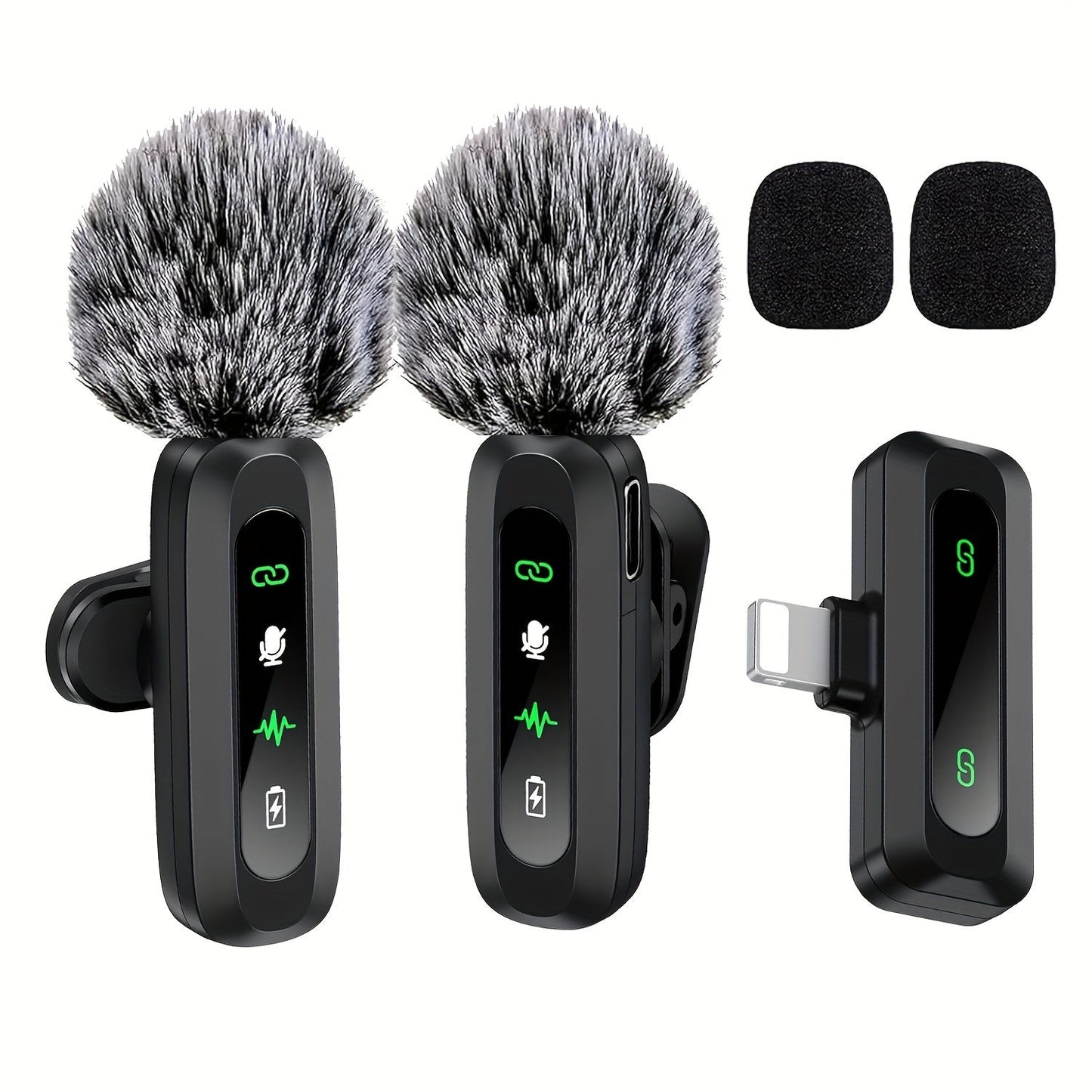 Micro-cravate sans fil USB-C pour podcasts et vlogs – format compact avec bonnette anti-vent intégrée