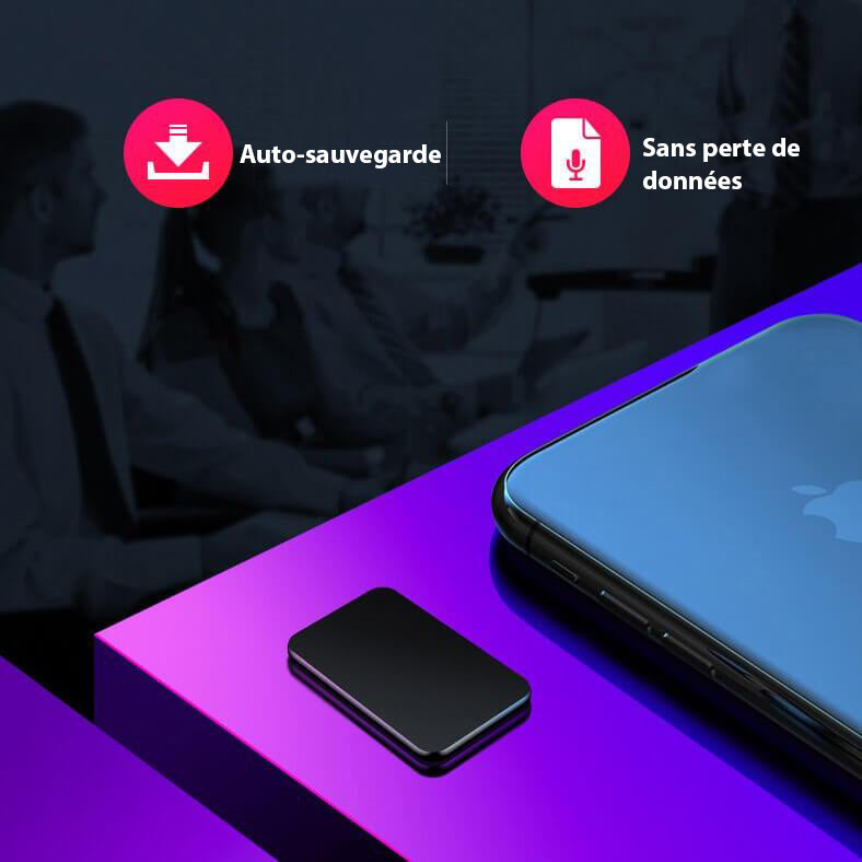Micro-enregistreur vocal fin pour capture audio discrète