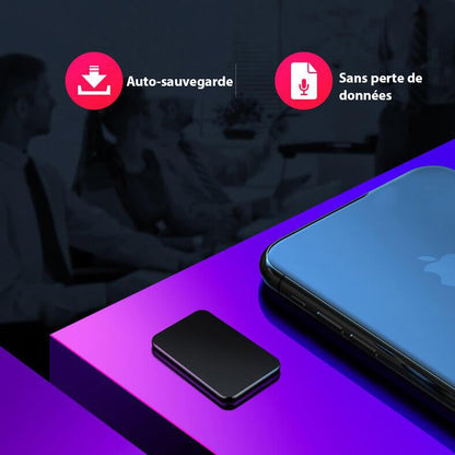 Micro-enregistreur vocal fin pour capture audio discrète