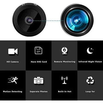 Mini caméra magnétique sans fil avec audio et diffusion vidéo en direct