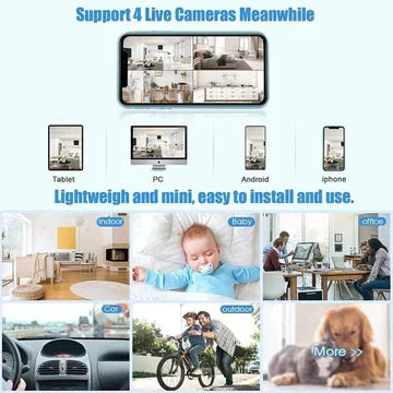 Mini caméra magnétique sans fil avec audio et diffusion vidéo en direct