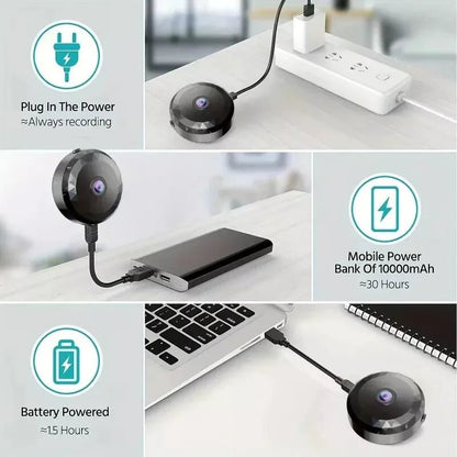 Mini caméra Wi‑Fi: HD 1080p, vision nocturne, détection de mouvement