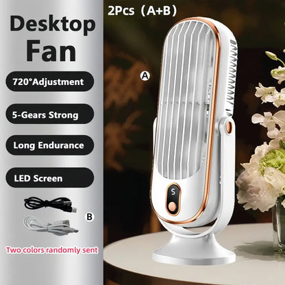 Mini climatiseur portable avec recharge USB – 5 vitesses et rotation à 720°