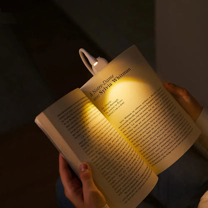 Mini lampe de lecture – veilleuse portable à pince, recharge USB, LED à intensité réglable pour la chambre, protection des yeux et camping – lampe de livre à pince rotative 360°