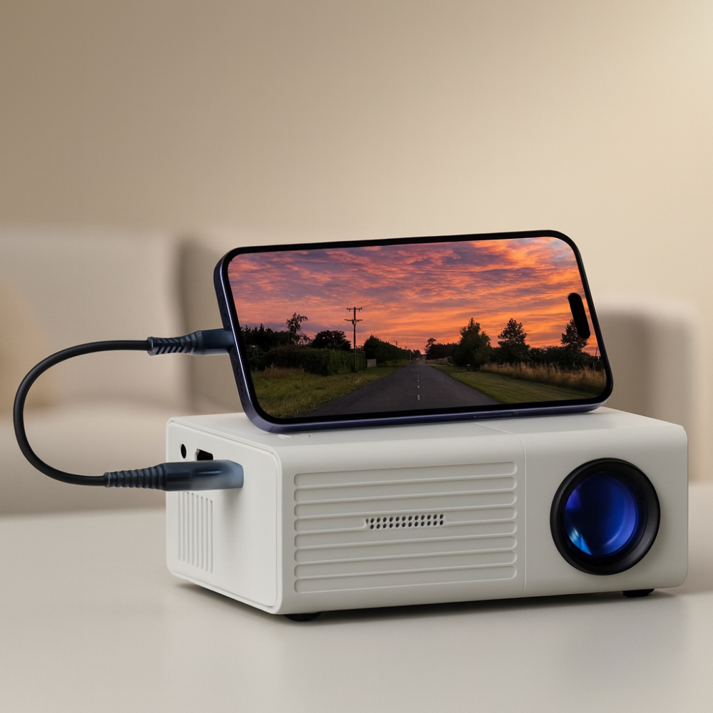 Mini projecteur HD portable – 3000 lumens pour la maison et l'extérieur