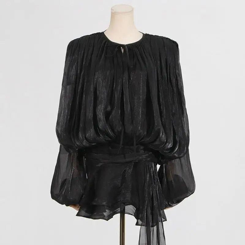 Mini-robe décontractée à manches fluides pour femme