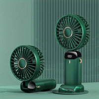 Mini ventilateur portable à main rechargeable par USB avec écran LED, 5 vitesses, pliable à 90°, alimenté par batterie, pour le bureau, la chambre, l’extérieur, le voyage, le camping, fournitures pour la rentrée scolaire