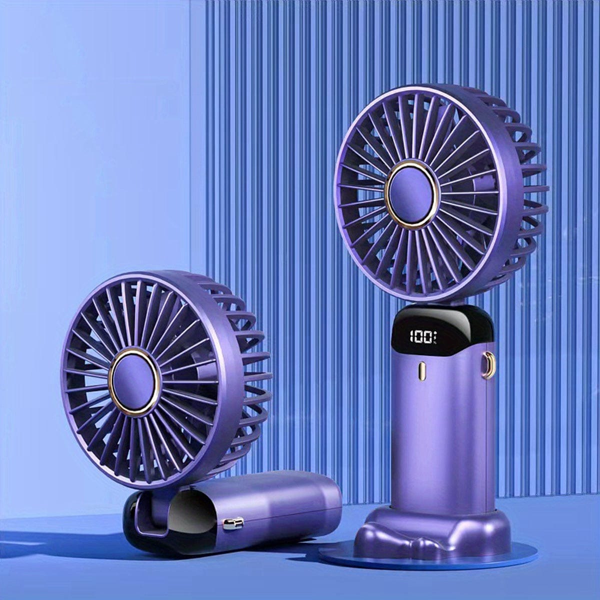 Mini ventilateur portable à main rechargeable par USB avec écran LED, 5 vitesses, pliable à 90°, alimenté par batterie, pour le bureau, la chambre, l’extérieur, le voyage, le camping, fournitures pour la rentrée scolaire