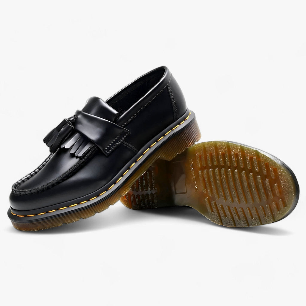 Mocassins à pampilles: style poli à bout rond