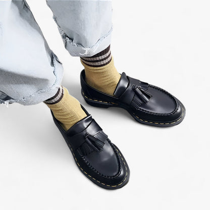 Mocassins à pampilles: style poli à bout rond