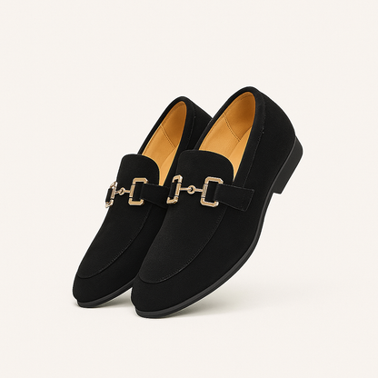 Mocassins en daim à boucle métallique pour l’automne