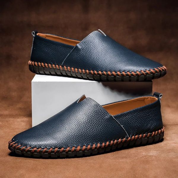 Mocassins en similicuir pour homme - à enfiler, bout mocassin
