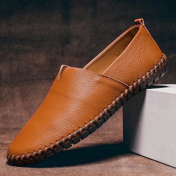 Mocassins en similicuir pour homme - à enfiler, bout mocassin