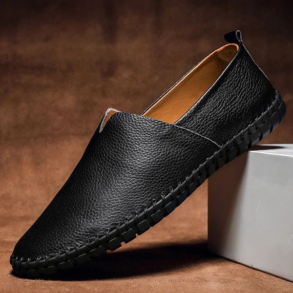 Mocassins en similicuir pour homme - à enfiler, bout mocassin