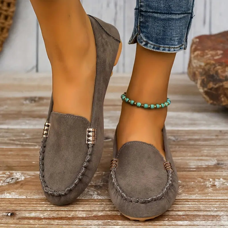 Mocassins femme décontractés à enfiler - respirants et élégants
